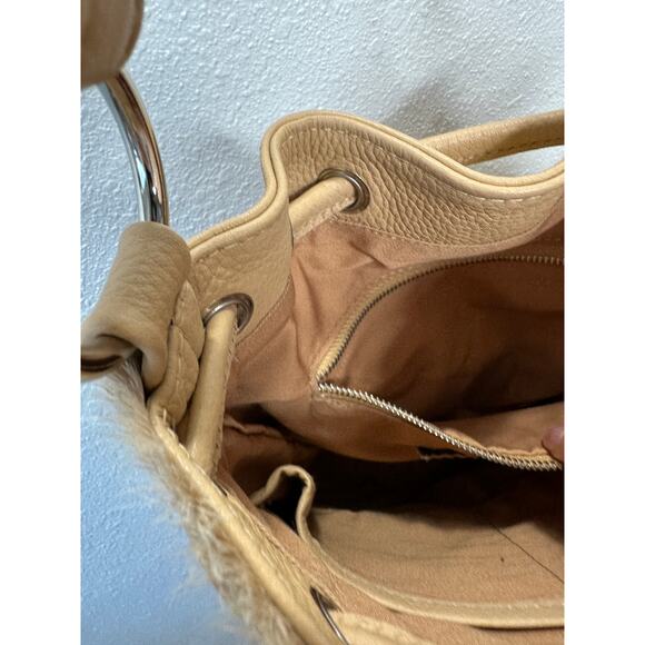 Saudara Carly Cowhide & Leather Silver Embellishment Bucket Bag - Picture 9 of 16